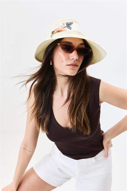 Straw Beach Hat with Visor Y25730-29
