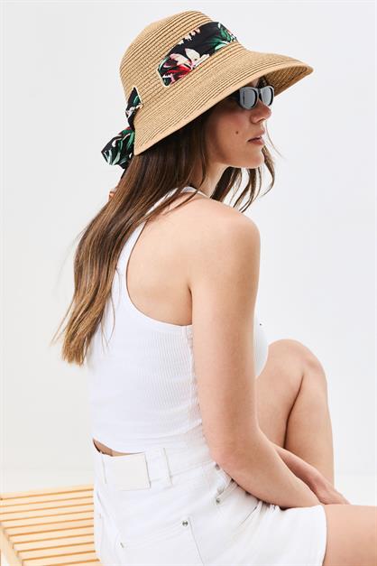 Straw Beach Hat with Visor Y25730-29