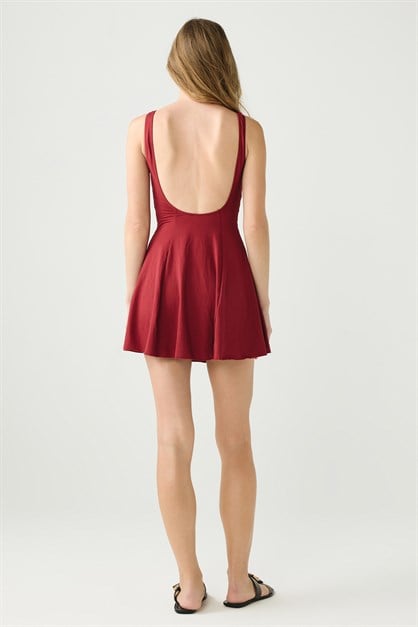 Şortlu Elbise Mayo 4175 Bordo