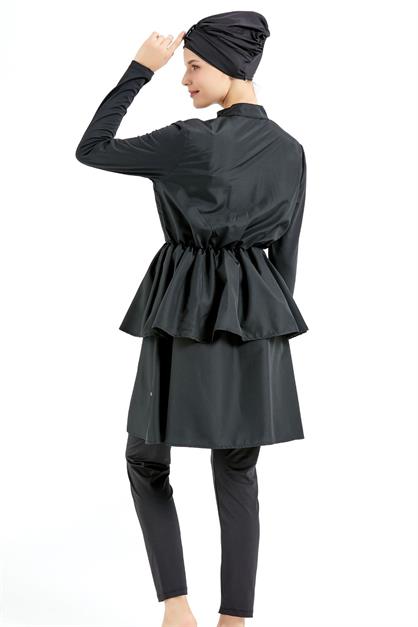 Fully Covered 4-Piece Pleated Modest Swimwear C14122