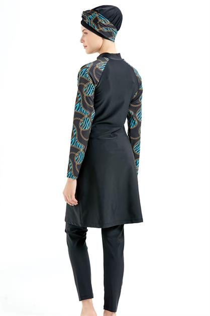 Full Covered 4-piece Modest Swimwear C14020