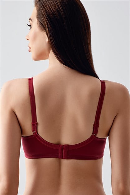 Tül Detay Minimizer Sütyen C12304 Bordo