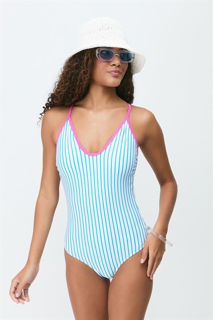 U-neck String Strap Swimsuit 7782