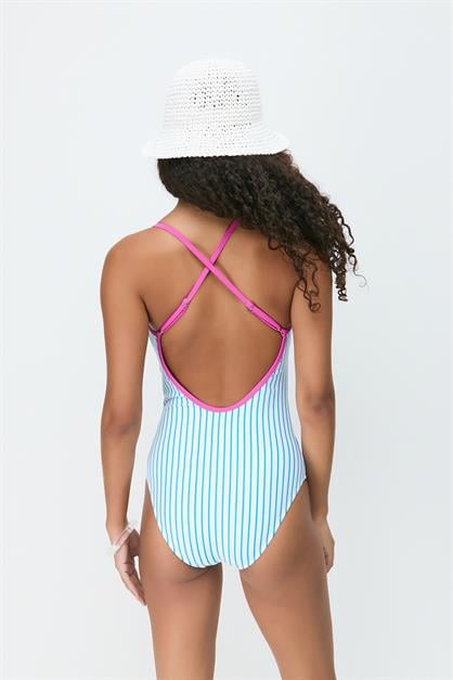U-neck String Strap Swimsuit 7782
