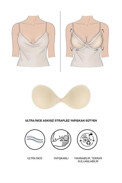 Ultra Thin Strapless Adhesive Bra 7238