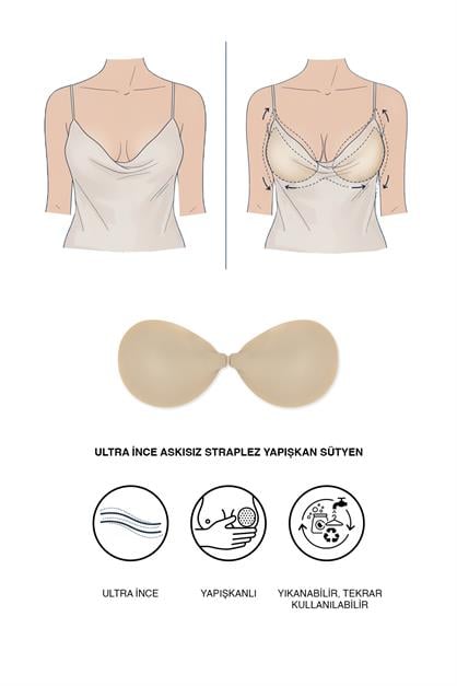Ultra Thin Strapless Adhesive Bra 7238