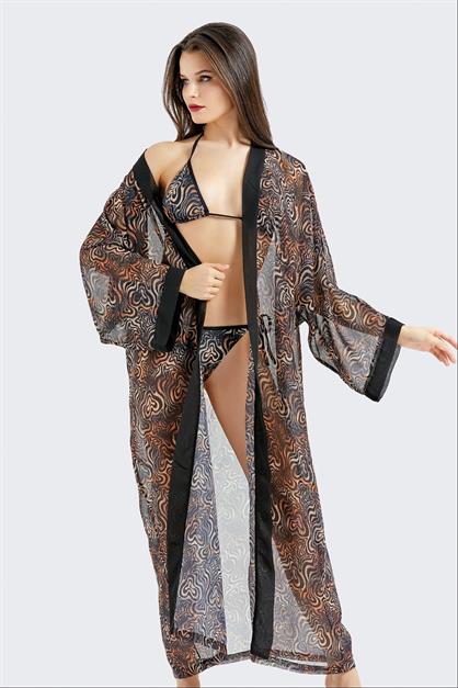 Long Chiffon Kimono Pareo Beach Dress C14300