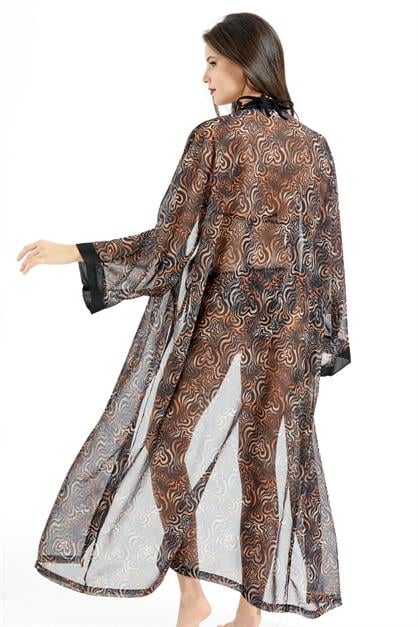 Long Chiffon Kimono Pareo Beach Dress C14300