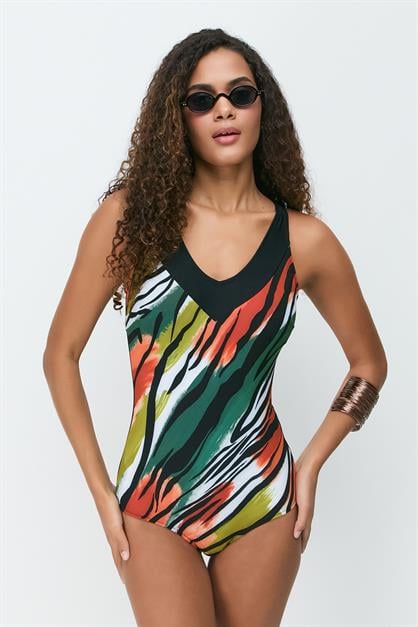 V Neck Plus Size Swimsuit 7740