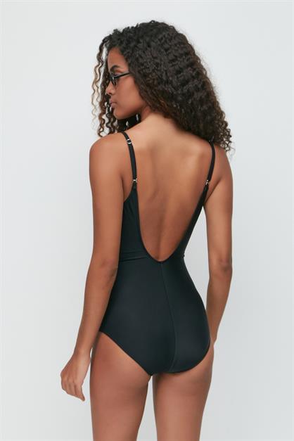 V neckline wrap-around swimsuit 7754
