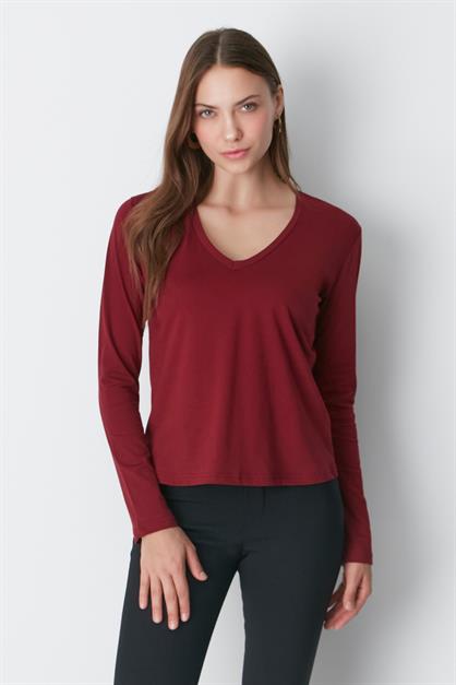 V-Neck Long Sleeve 2-Pack Basic T-Shirt 954