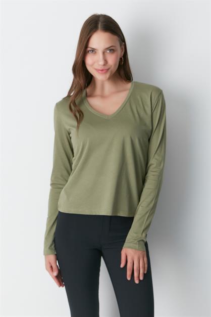 V-Neck Long Sleeve 2-Pack Basic T-Shirt 954