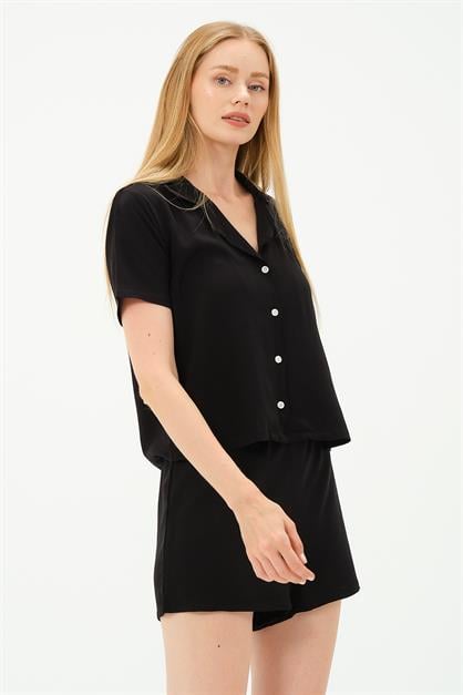 Viscose Shirt and Shorts Set 9156