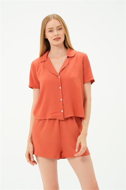 Viscose Shirt and Shorts Set 9156 