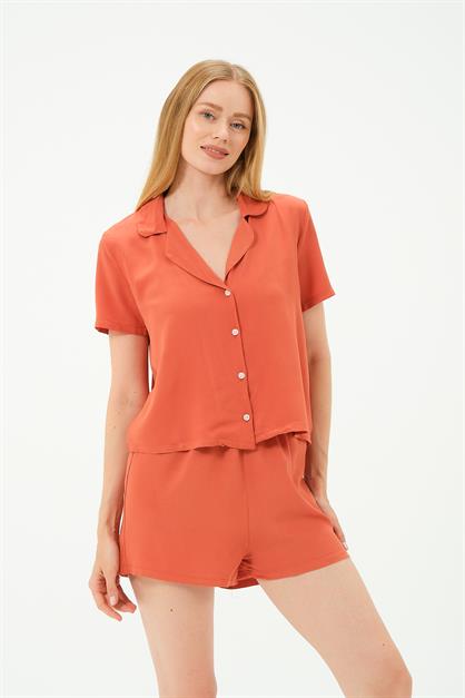 Viscose Shirt and Shorts Set 9156 