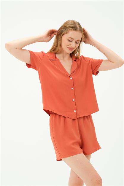 Viscose Shirt and Shorts Set 9156 