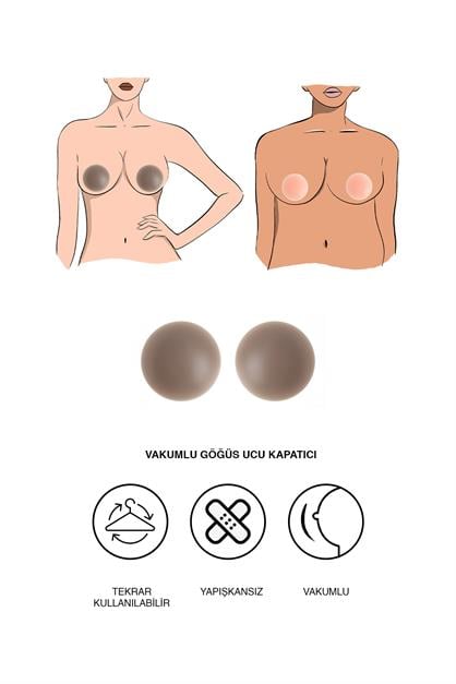 Adhesive-Free Vacuum Silicone Concealer Nipple Beige Dark Skin