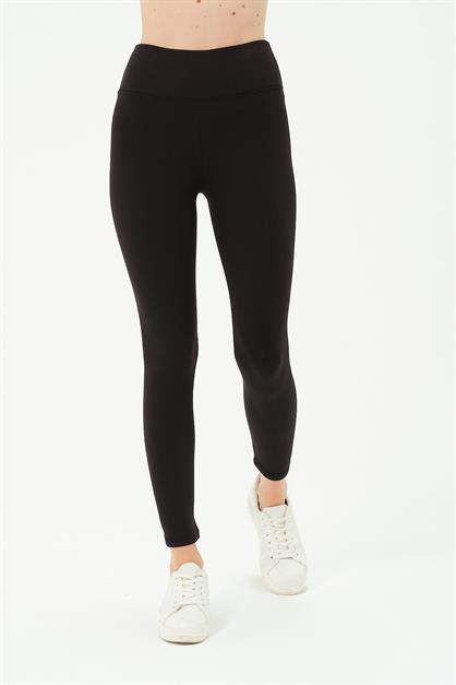 Fleece-Lined Ribbed Stretch Knit Leggings C17009 