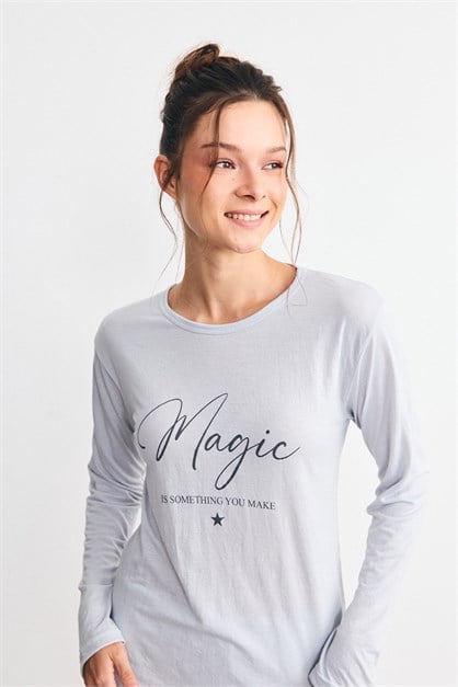 Yumuşak Dokulu Baskılı Pijama Takımı Yıldız