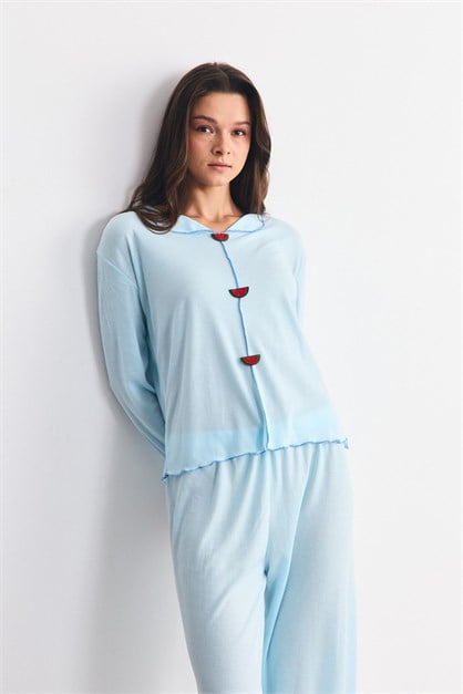 Yumuşak Dokulu Kaşkorse Pijama Takımı Karpuz