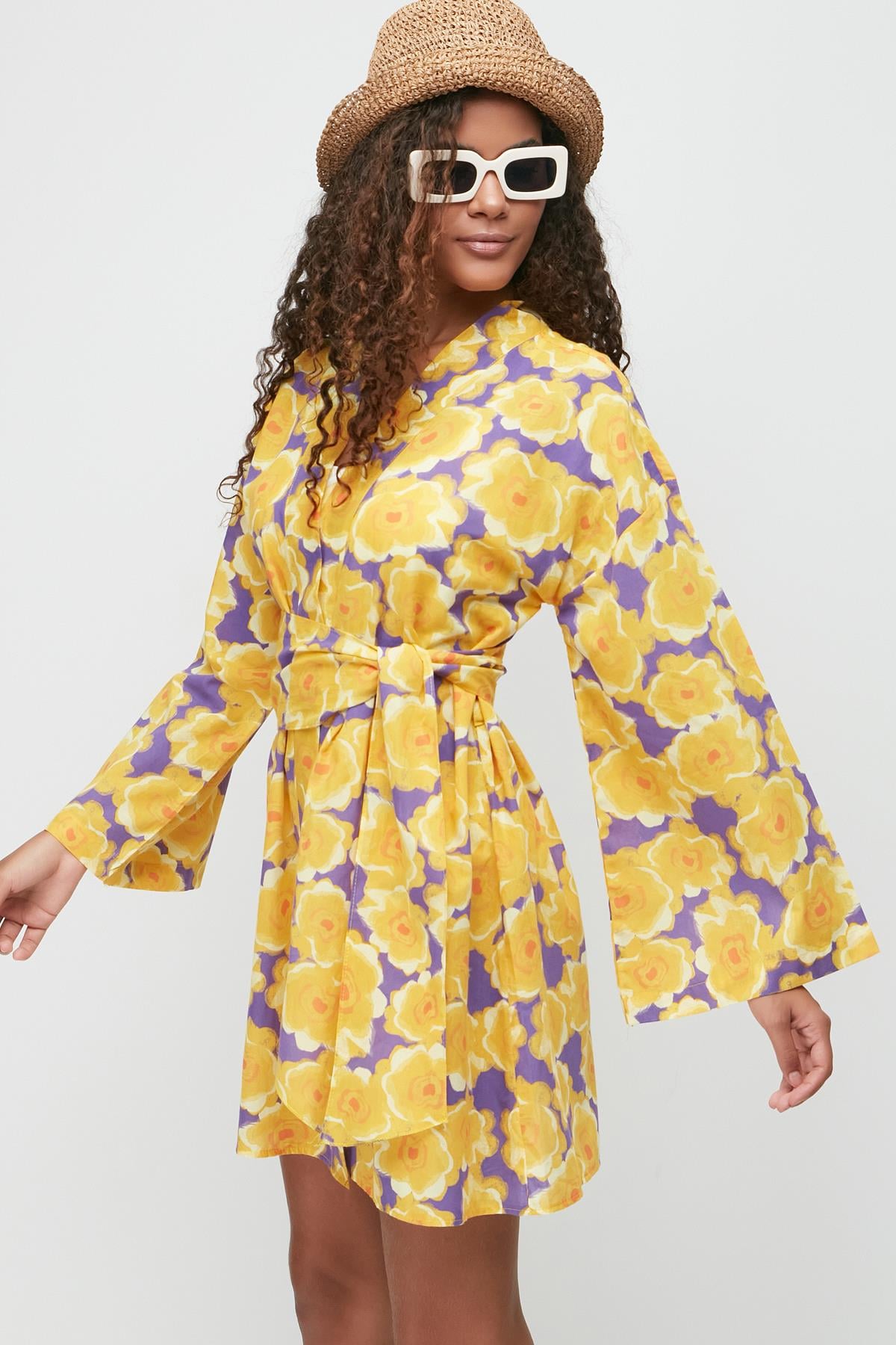 Short Kimono Pareo Mulberry Silk - Kandinsky Little Worlds 2 main image 1