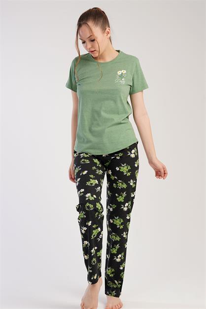 C&City 2023 Kısa Kol Pijama Takım Yeşil-441002