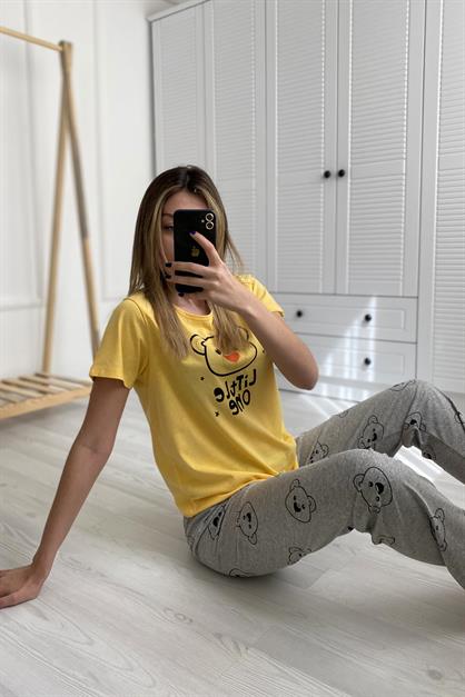 C&City 2023 Kısa Kol Pijama Takım Sarı-441021