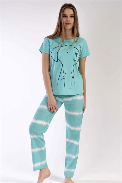 C&City Kısa Kol Pijama Takım Yeşil-441027