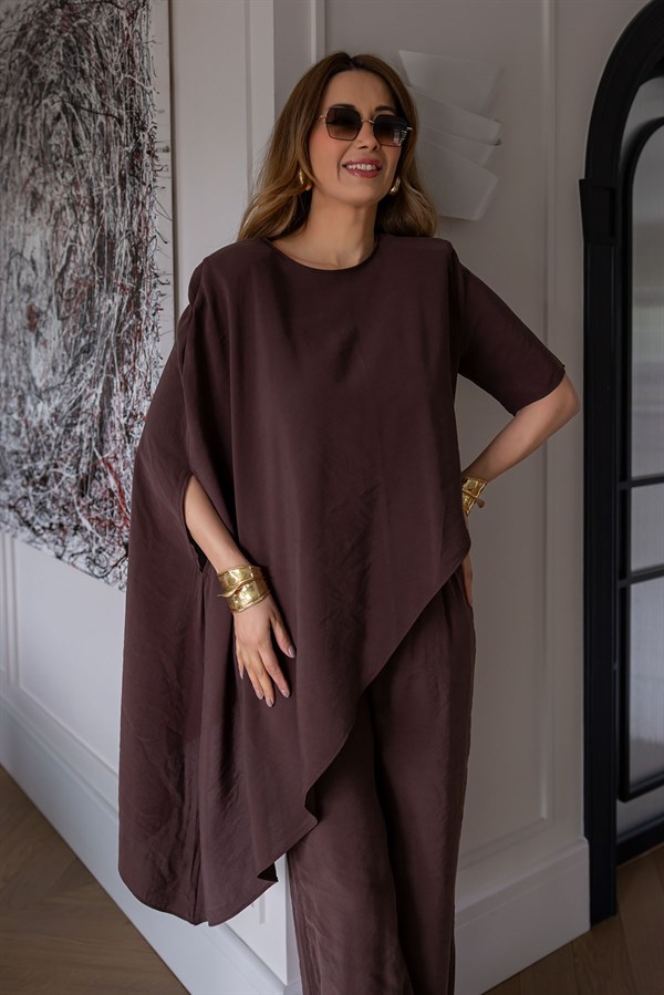 Asimetrik Kesim Tensel Takım - KAHVERENGİ