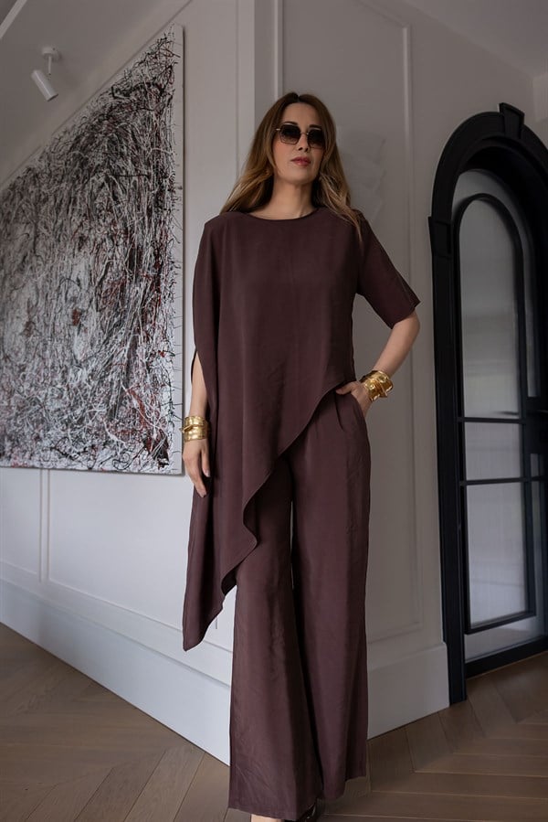 Asimetrik Kesim Tensel Takım - KAHVERENGİ
