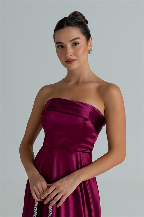 Askılı Saten Abiye - MÜRDÜM