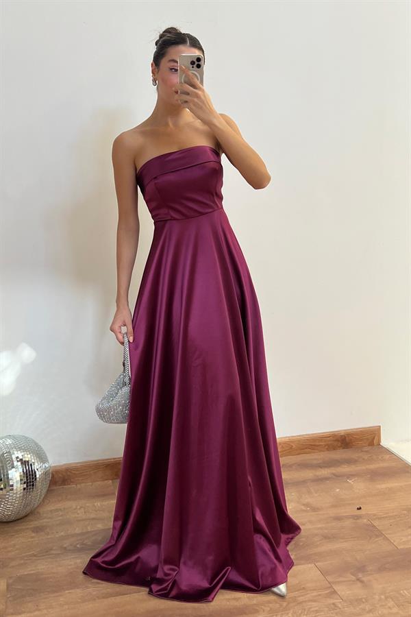 Askılı Saten Abiye - MÜRDÜM