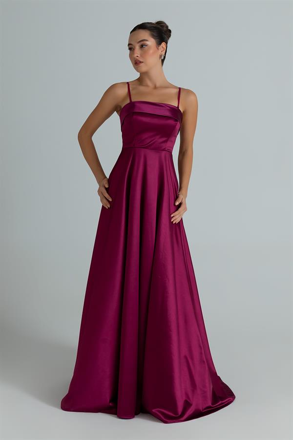 Askılı Saten Abiye - MÜRDÜM