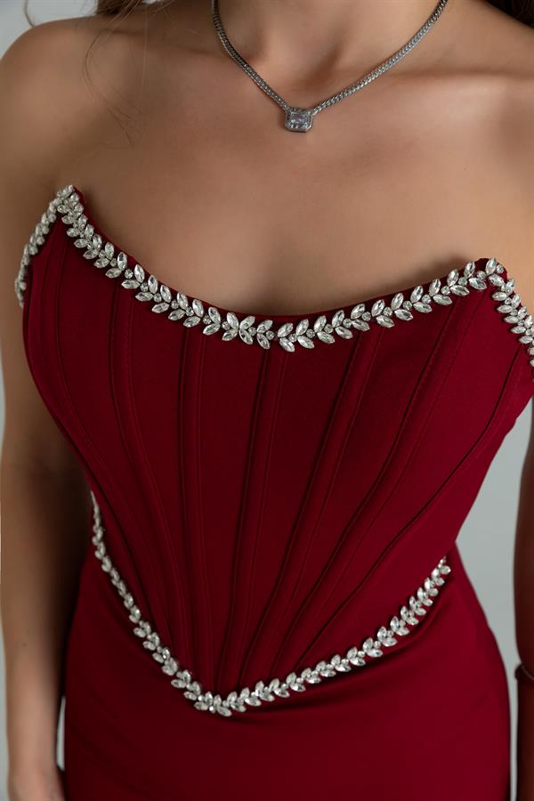 Balenli Su Yolu Abiye - BORDO