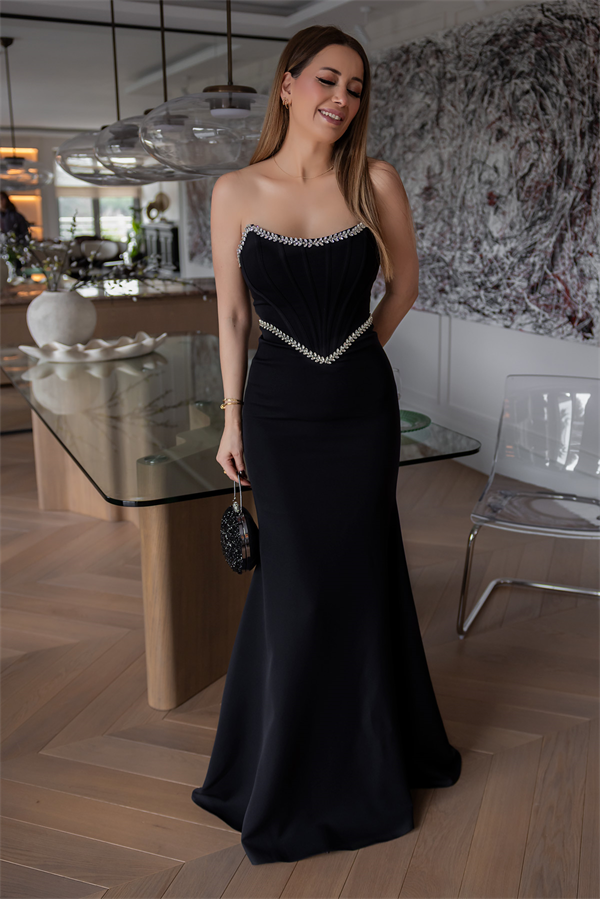 Balenli Su Yolu Abiye - SİYAH