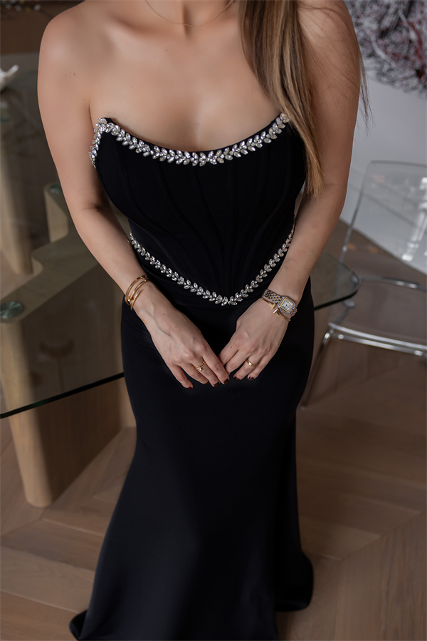 Balenli Su Yolu Abiye - SİYAH