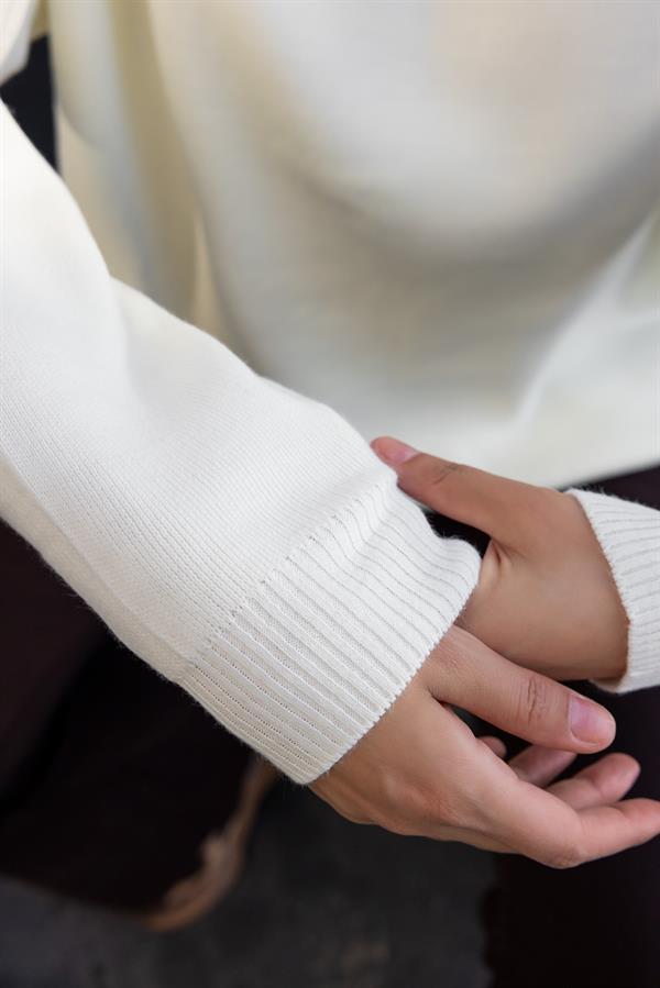 Balıkçı Triko Kazak - KREM