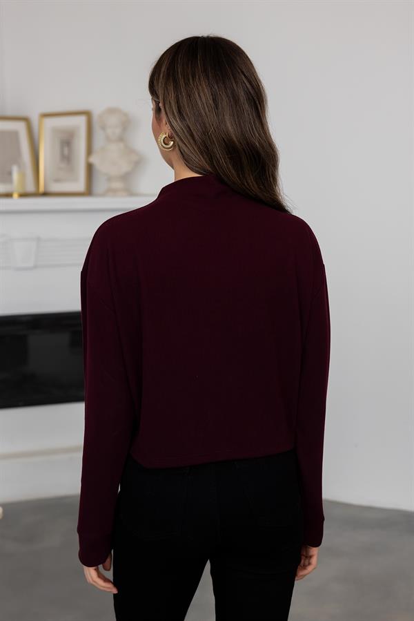 Balıkçı Yaka Triko - BORDO
