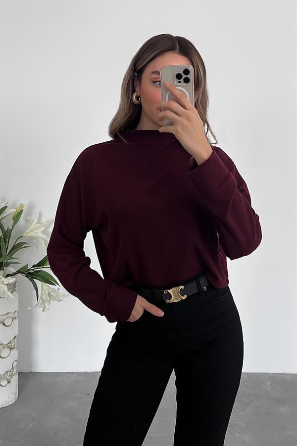 Balıkçı Yaka Triko - BORDO