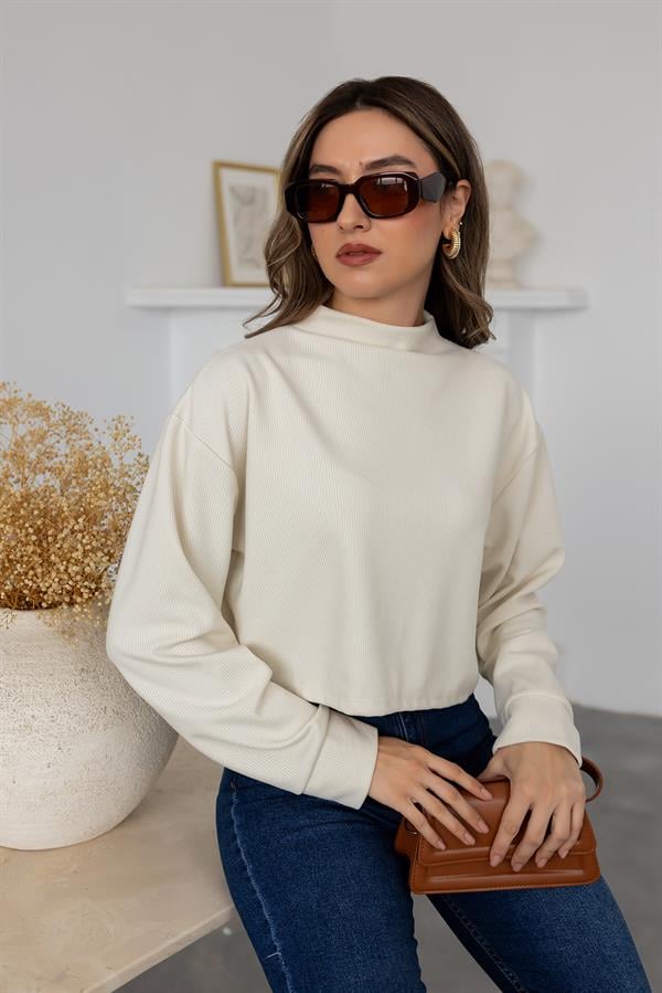 Balıkçı Yaka Triko - KREM