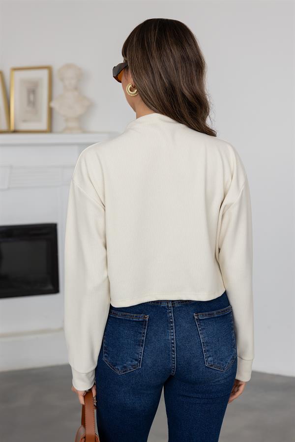 Balıkçı Yaka Triko - KREM