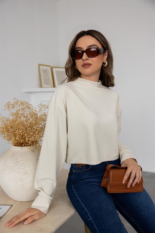 Balıkçı Yaka Triko - KREM