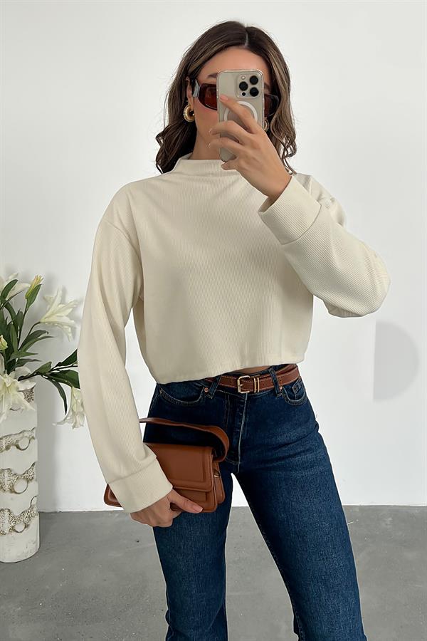 Balıkçı Yaka Triko - KREM