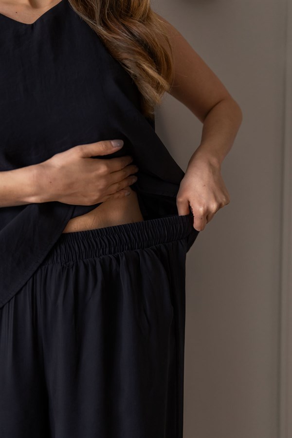 Bluzlu Tensel Takım - SİYAH