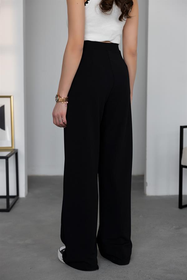 Palazzo Pants with Pockets - Black