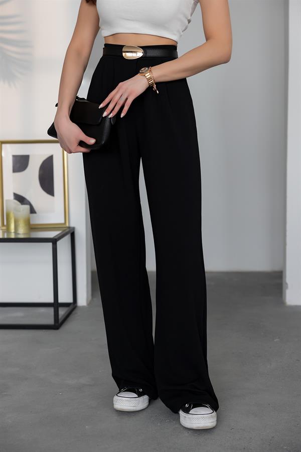 Palazzo Pants with Pockets - Black
