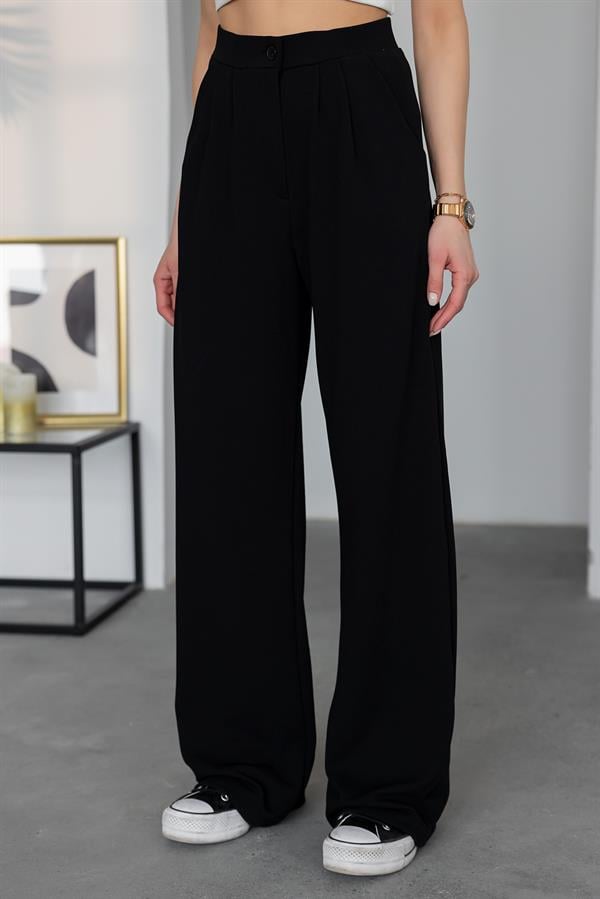 Palazzo Pants with Pockets - Black