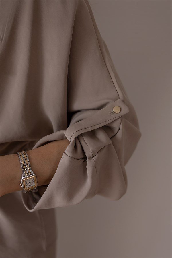 Çift Cep Fermuarlı Takım - KREM