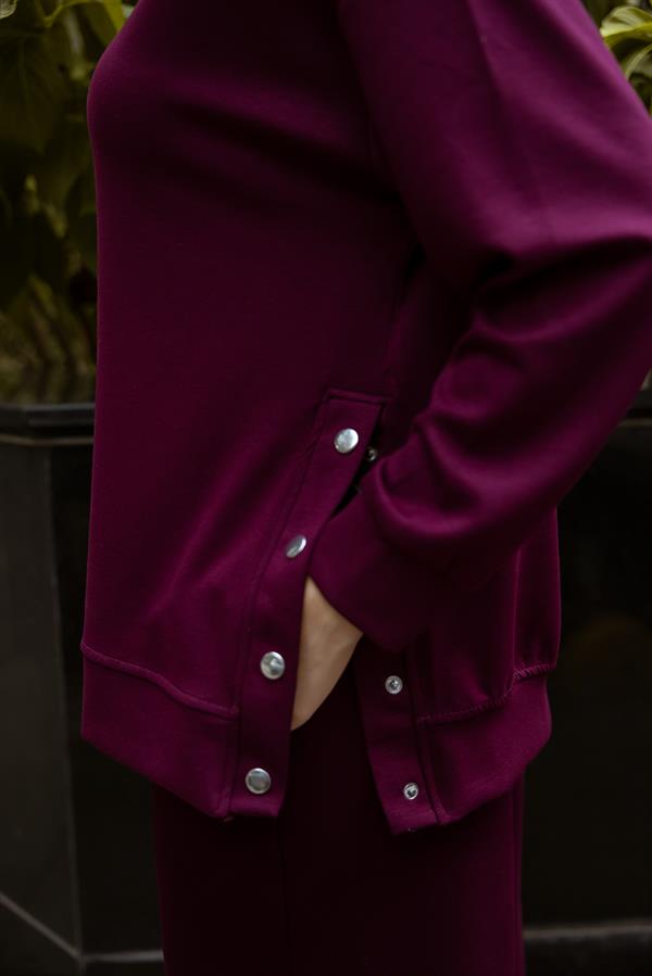 Çıtçıtlı Modal Takım - BORDO