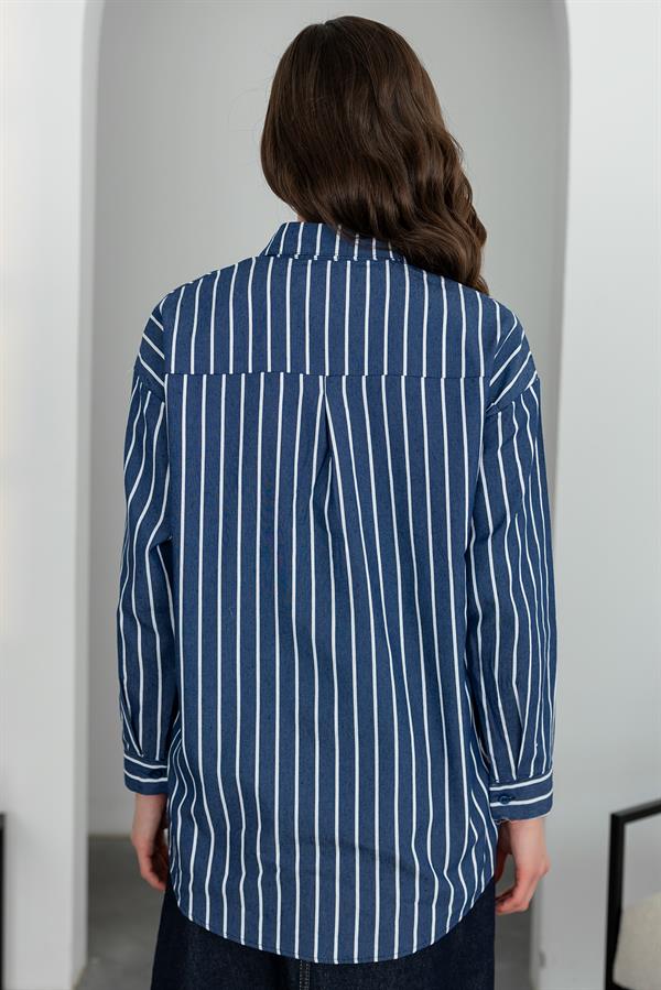 Striped Shirt - Navy Blue